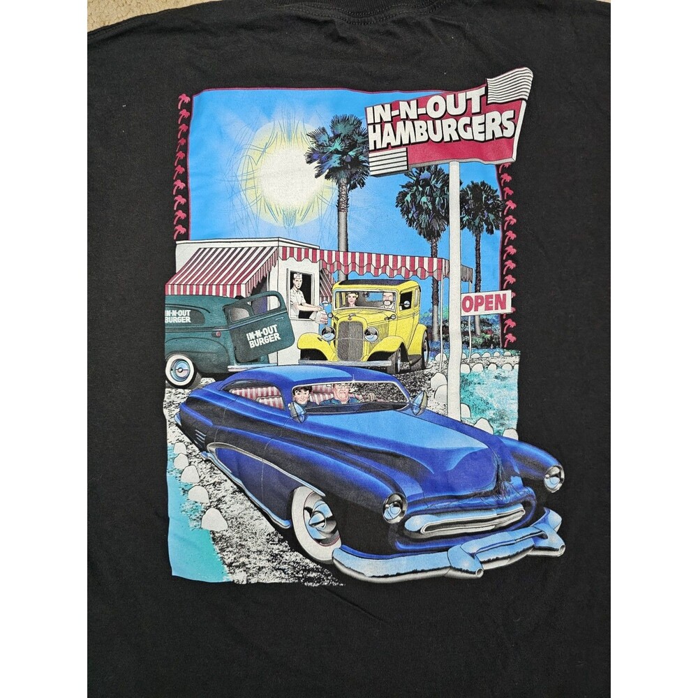In-N-Out Burger Men Shirt XL Black Graphic Print‎ Classic Cars California Logo